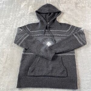 American‎ Eagle Hoodie Sweater Mens Small Gray Holiday Preppy Casual Pocket